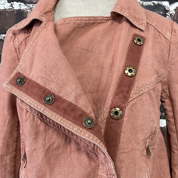 Free People Jacket Linen Orange Size X Small XS - Picture 9 of 16
